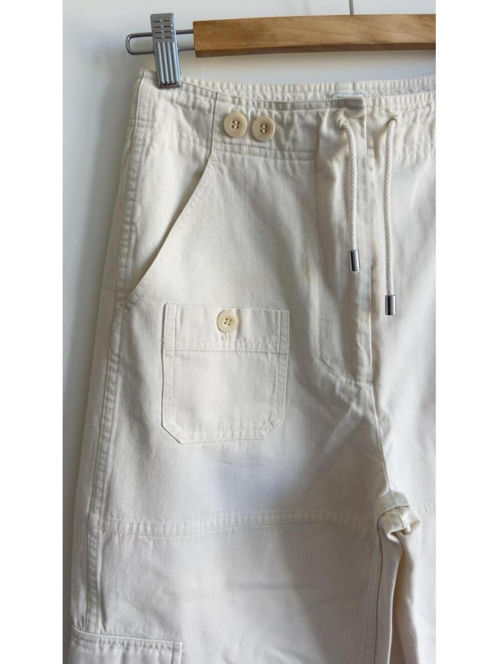 Toteme Cream Utility Drawstring Jogger Pants - Picture 4 of 9